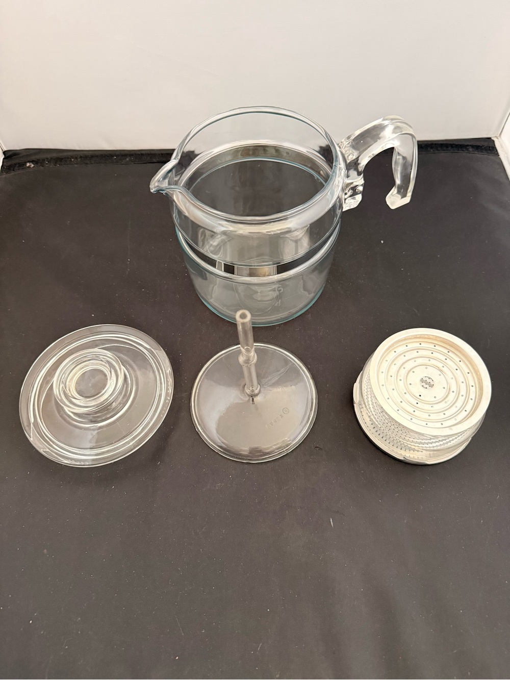 vintage Pyrex Flameware 6-Cup Glass Percolator Coffee Pot 7756-B